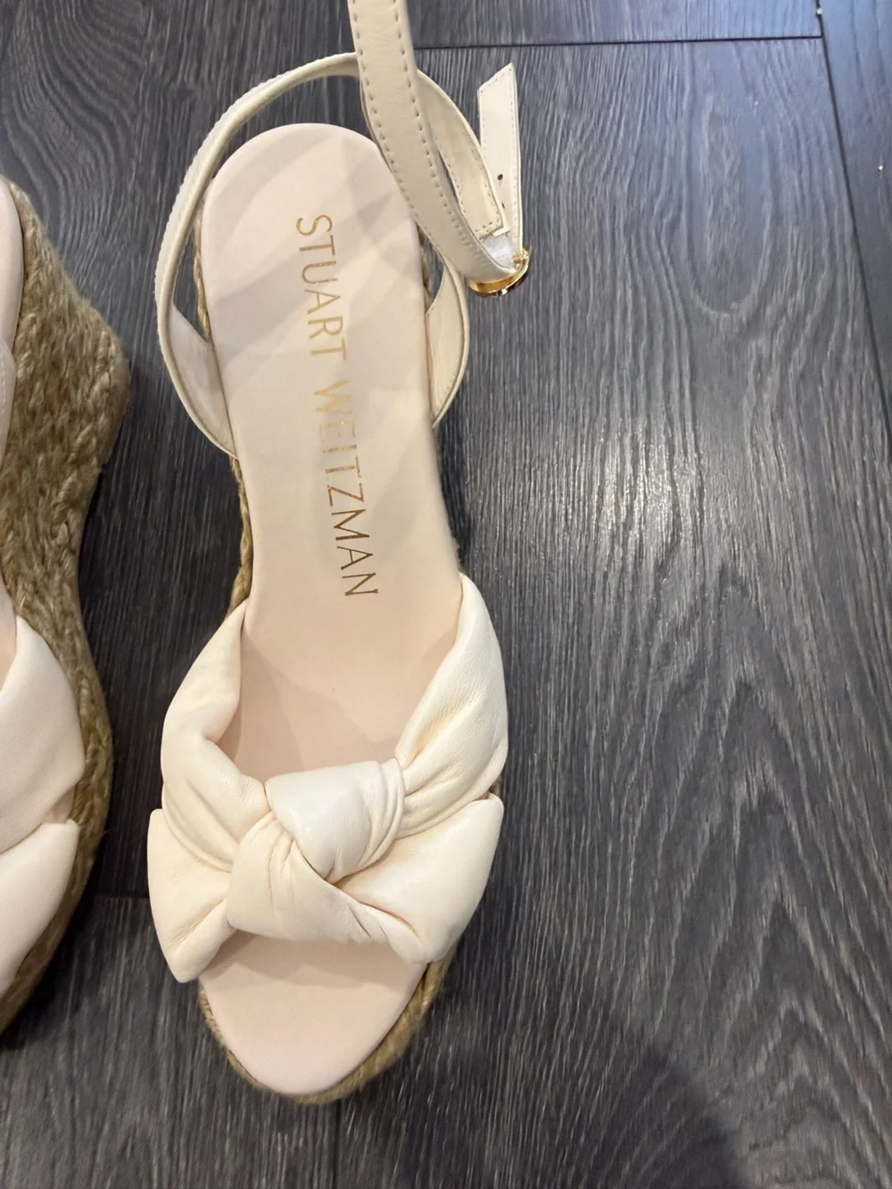 Stuart Weitzman Light Beige Espadrille Wedge Sandals - Picture 4 of 4